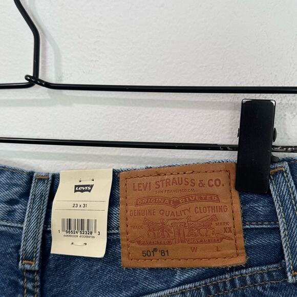 Levi’s 501 ‘81 Jeans Blue Beauty Medium Wash Mom Jean Tapered Leg  size 23 - Picture 7 of 11